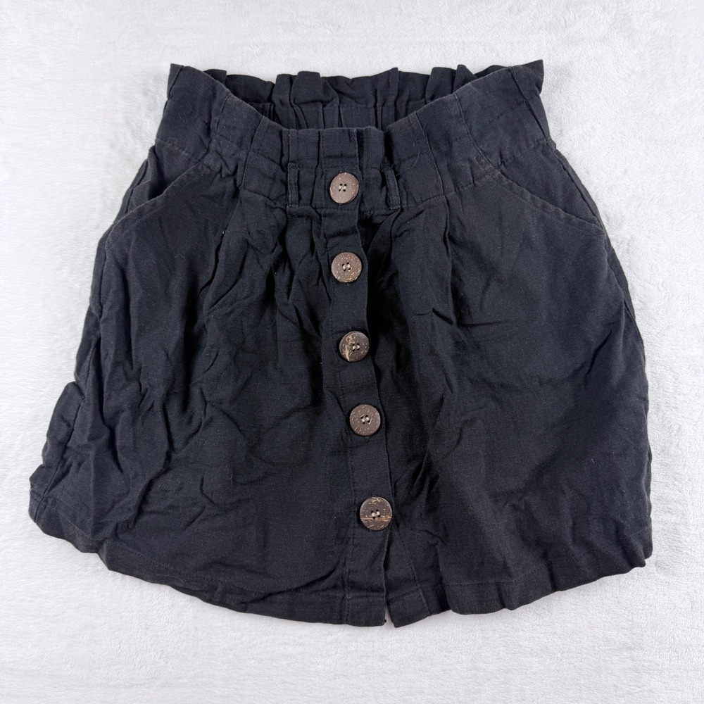 Colloseum Skirt Button Front Paperbag Waist Black Size S